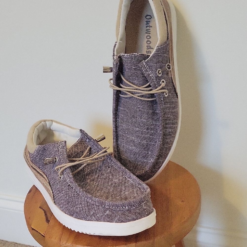 Outwoods Women's Boat Shoes in Gray/brown & White Gorpcore Boho Casual Size 9